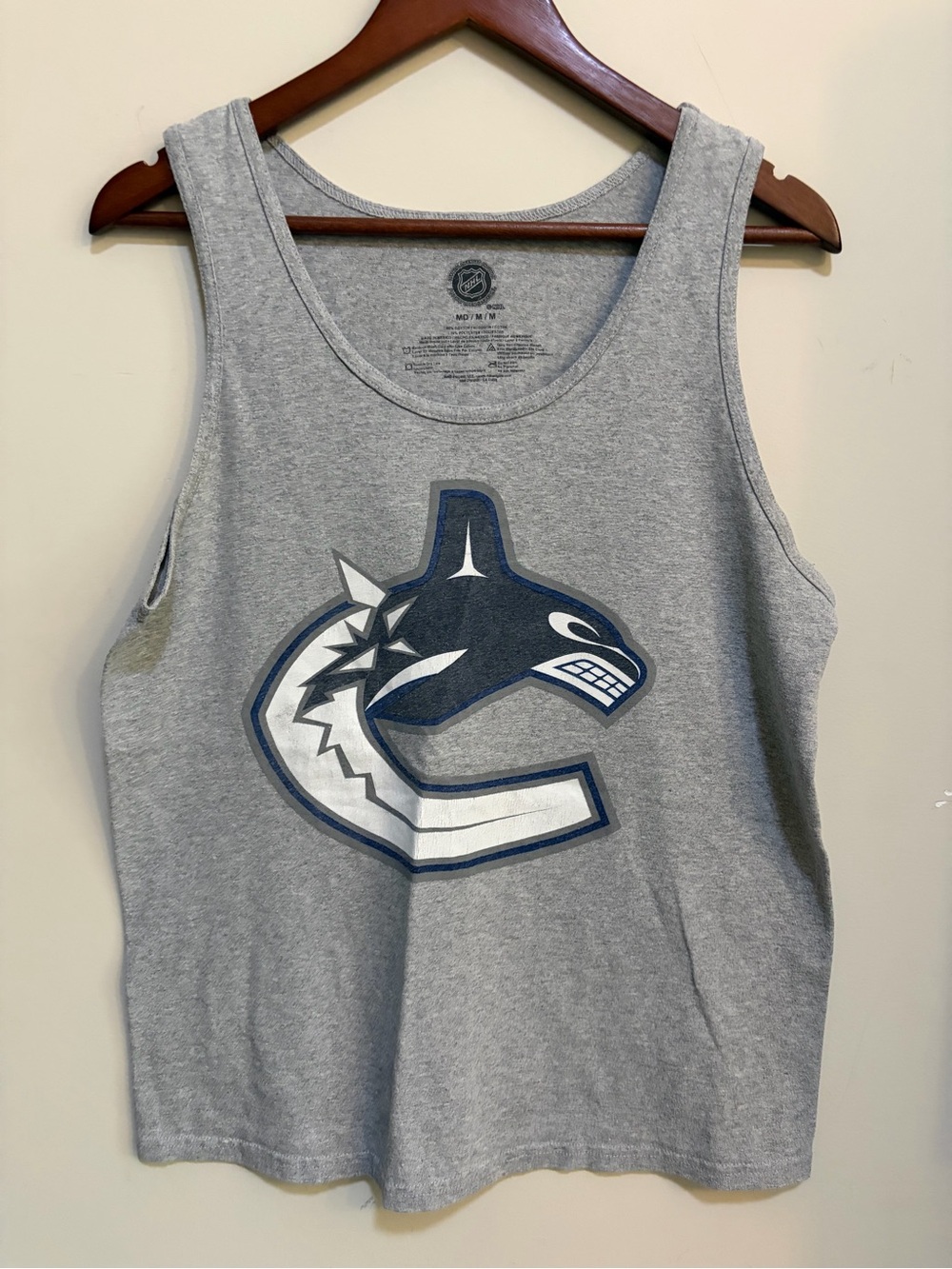 Vancouver Canucks NHL Tank Top Grey Size Medium